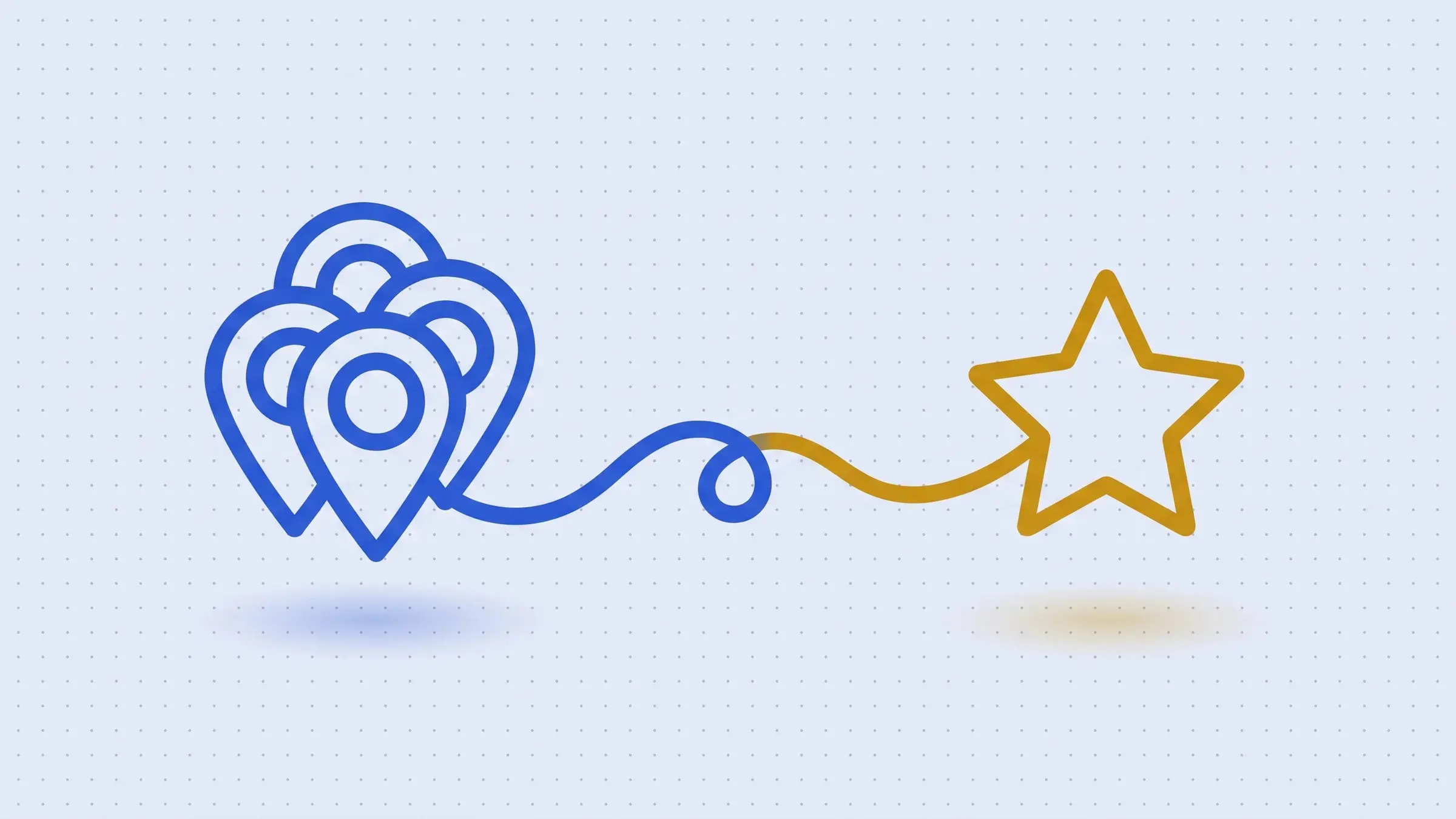 Neon line illustration: three map pins across Berkshire connected to a five-point star